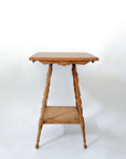 Turned Leg Wooden Parlor Side Table, circa 1900s