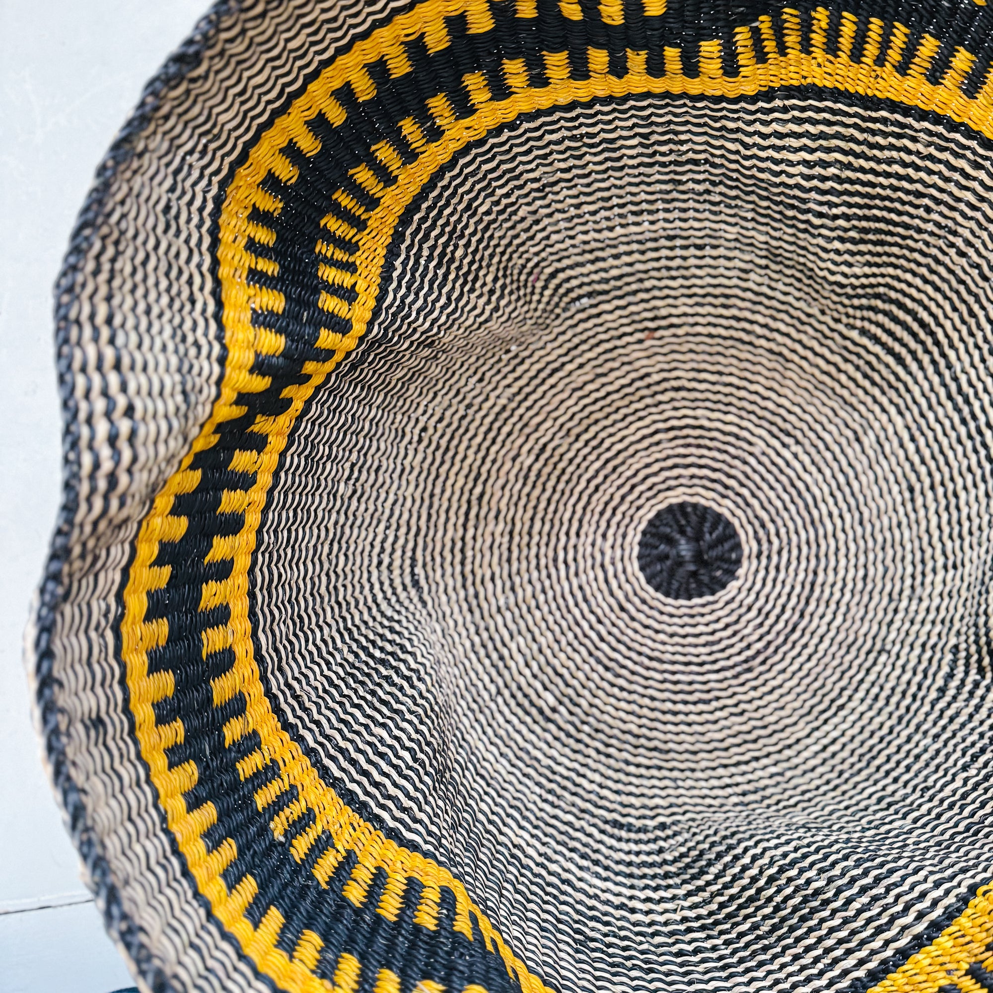 Large Pakurigo Wave Basket No. 19 | Ochre + Dark Navy