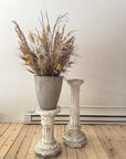 Vintage Weathered White Cast Iron Garden Pedestal