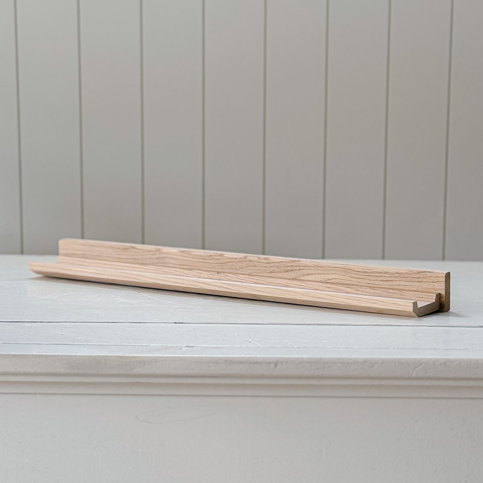 Solid Oak Picture Ledge Shelf | Handcrafted in England