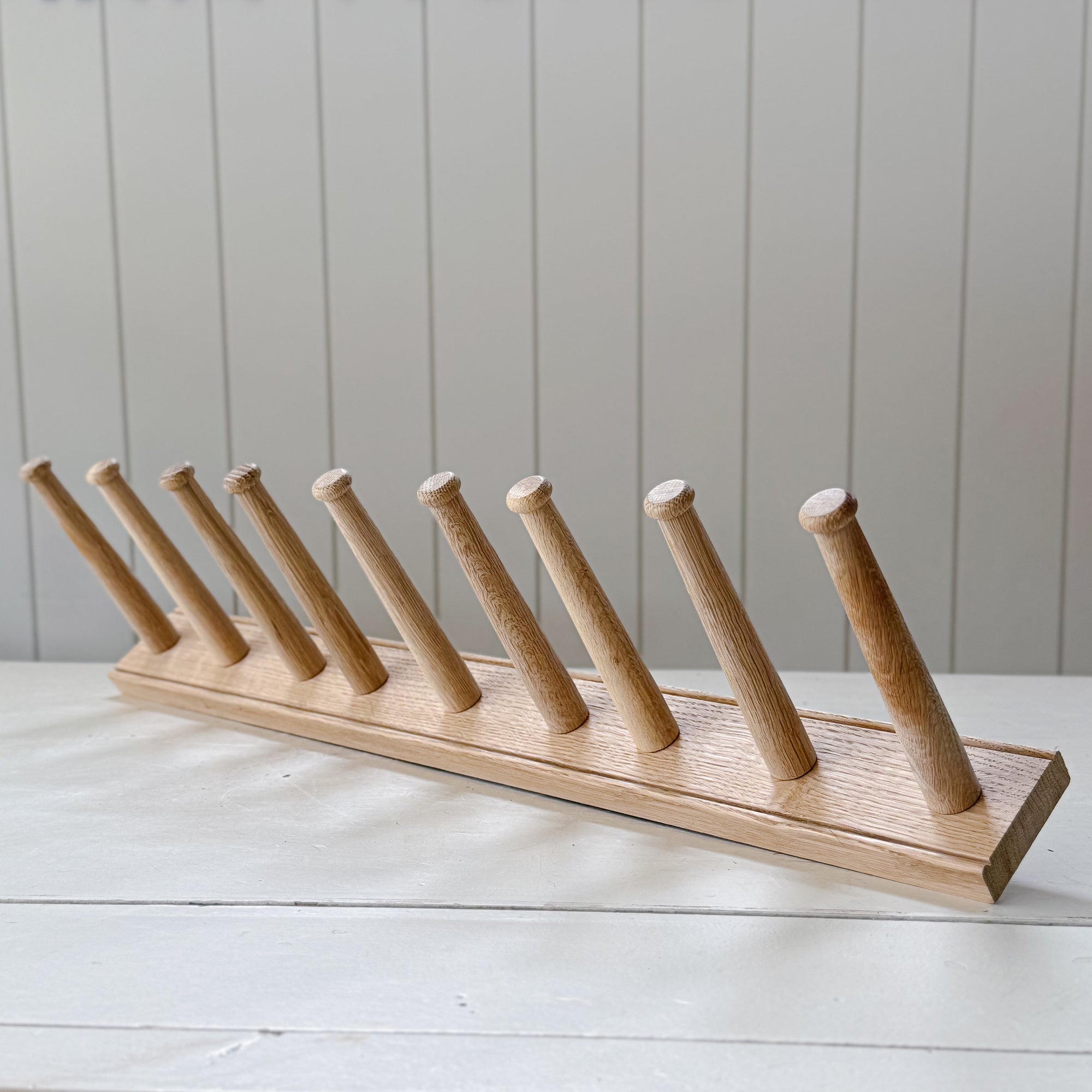 Solid Oak Wellington Boot Rack | Handcrafted in England