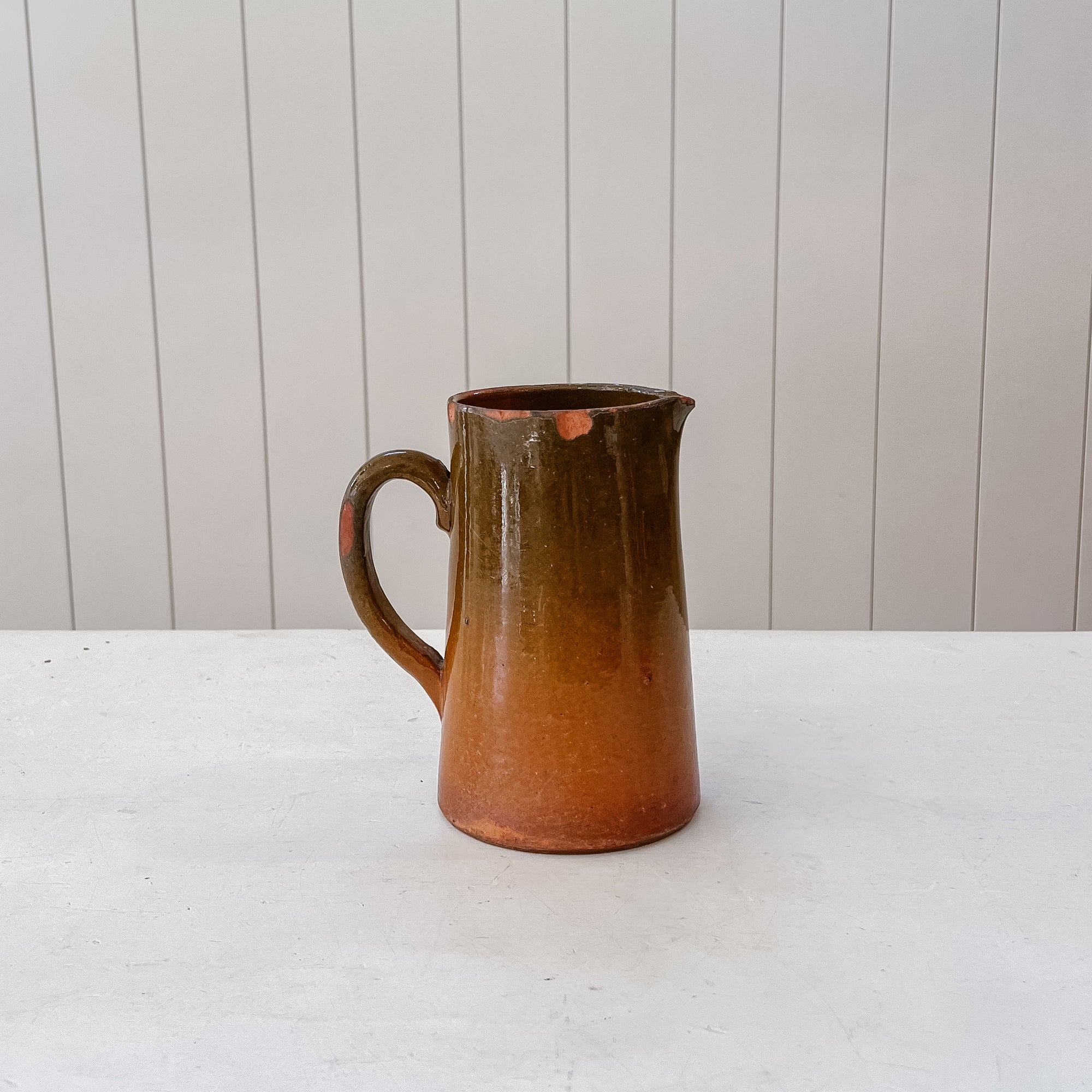 French Glazed Pitcher with Handle