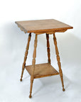 Turned Leg Wooden Parlor Side Table, circa 1900s