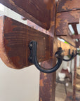 Antique Double-Sided Coat Hook Rack with Storage Shelf & Bench