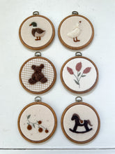 Load image into Gallery viewer, Round Teddy Bear | Hoop Heirloom Hand-Embroidered Nursery Keepsake
