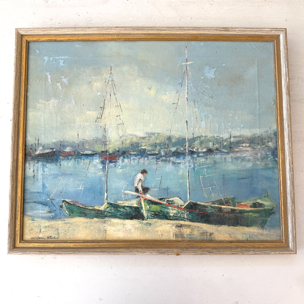 Harborside | Hand-Painted Framed Coastal Art