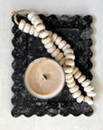 Scallop Edge Long Marble Box Tray | Charcoal