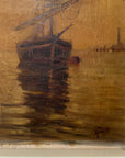 Sailboat II | Original 19th Century Oil on Canvas Art
