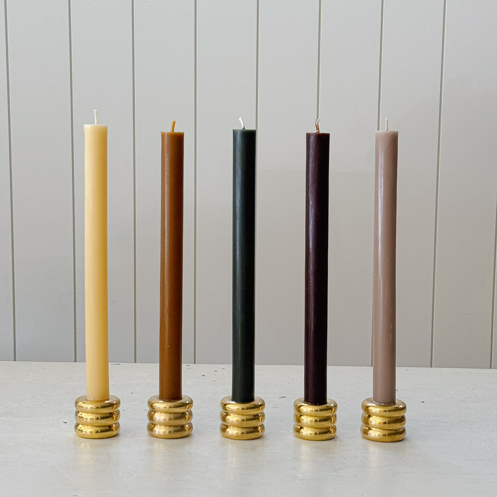 12" Beeswax Columnar Taper Candle Collection