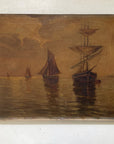 Sailboat II | Original 19th Century Oil on Canvas Art
