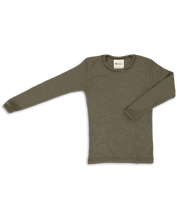 Load image into Gallery viewer, Kids Organic Merino Wool Base Layer Set | Olive
