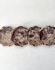 Scallop Edge Chocolate Marble Coasters | Set of 4