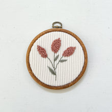 Load image into Gallery viewer, Round Corduroy Flowers | Hoop Heirloom Hand-Embroidered Nursery Keepsake
