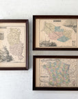 Trio of Framed Regional Maps of France