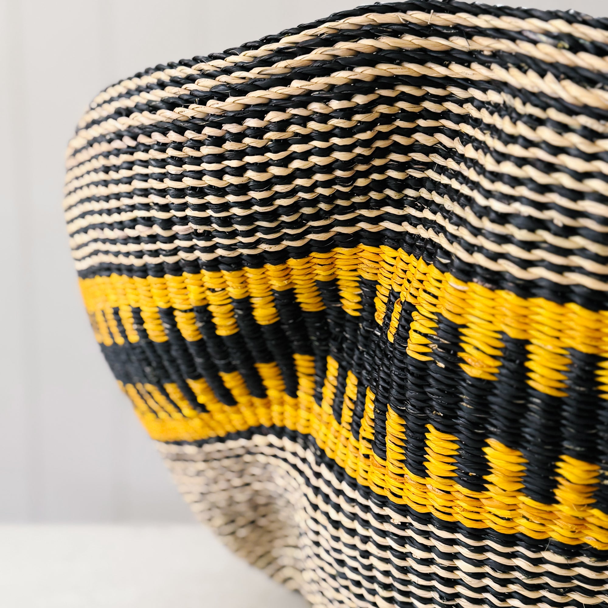 Large Pakurigo Wave Basket No. 19 | Ochre + Dark Navy