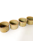 Beige Faisselles with Brown Rim