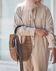 Florence Raffia Satchel Bag