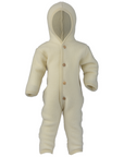 Organic Baby Wool Fleece Hooded Coverall | Ivory