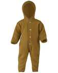 Organic Baby Wool Fleece Hooded Coverall | Saffron