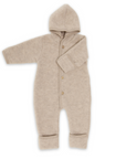 Organic Baby Wool Fleece Hooded Coverall | Sand