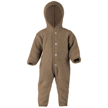 Load image into Gallery viewer, Organic Baby Wool Fleece Hooded Coverall | Fawn
