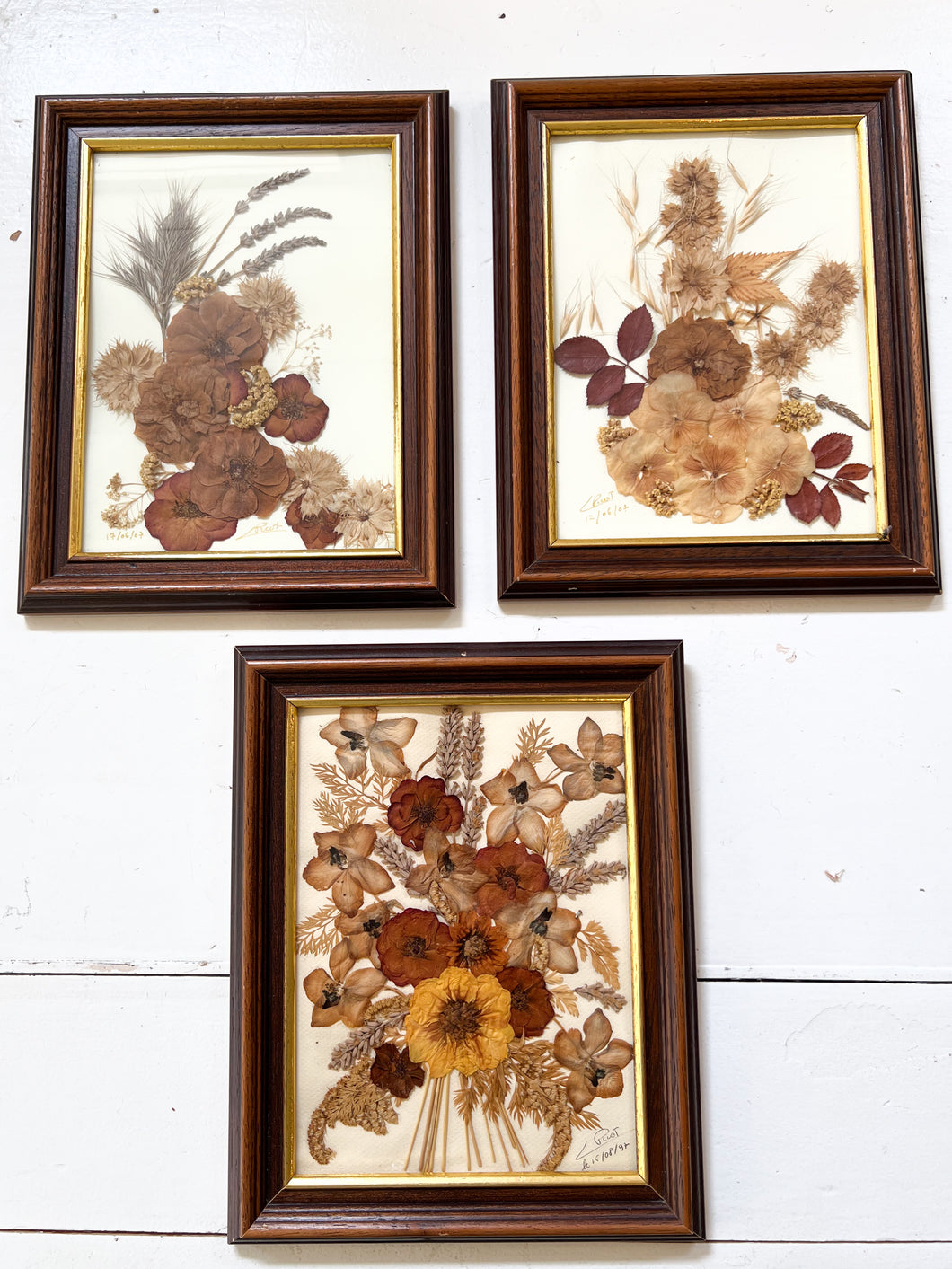 Pressed Flower Botanical Framed Art | Set of 3