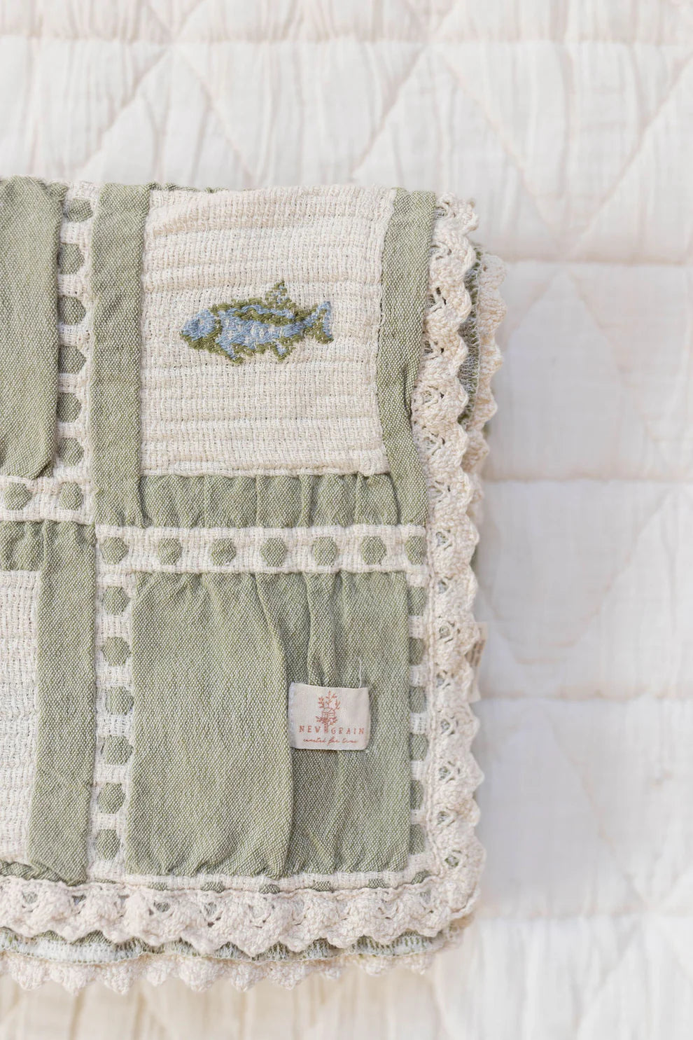 Crochet Patchwork Fish Blanket