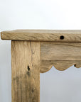 Reclaimed Mulberry Farm Table with Scalloped Apron