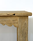 Reclaimed Mulberry Farm Table with Scalloped Apron