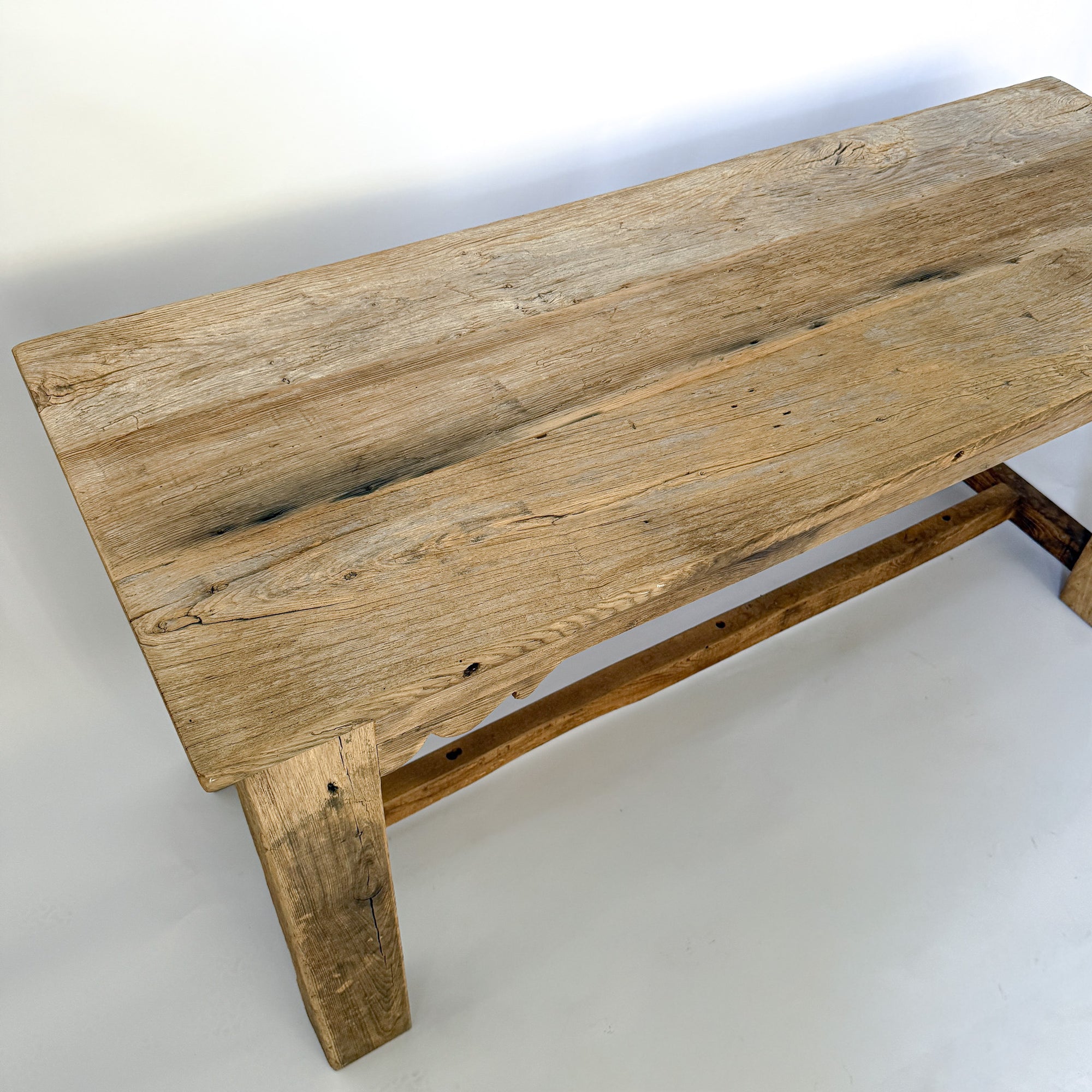 Reclaimed Mulberry Farm Table with Scalloped Apron