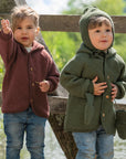 Kids Organic Wool Fleece Button-Down Jacket | Sand