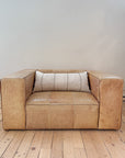 Vintage Bleached Leather 2-Seater Sofa | circa Netherlands