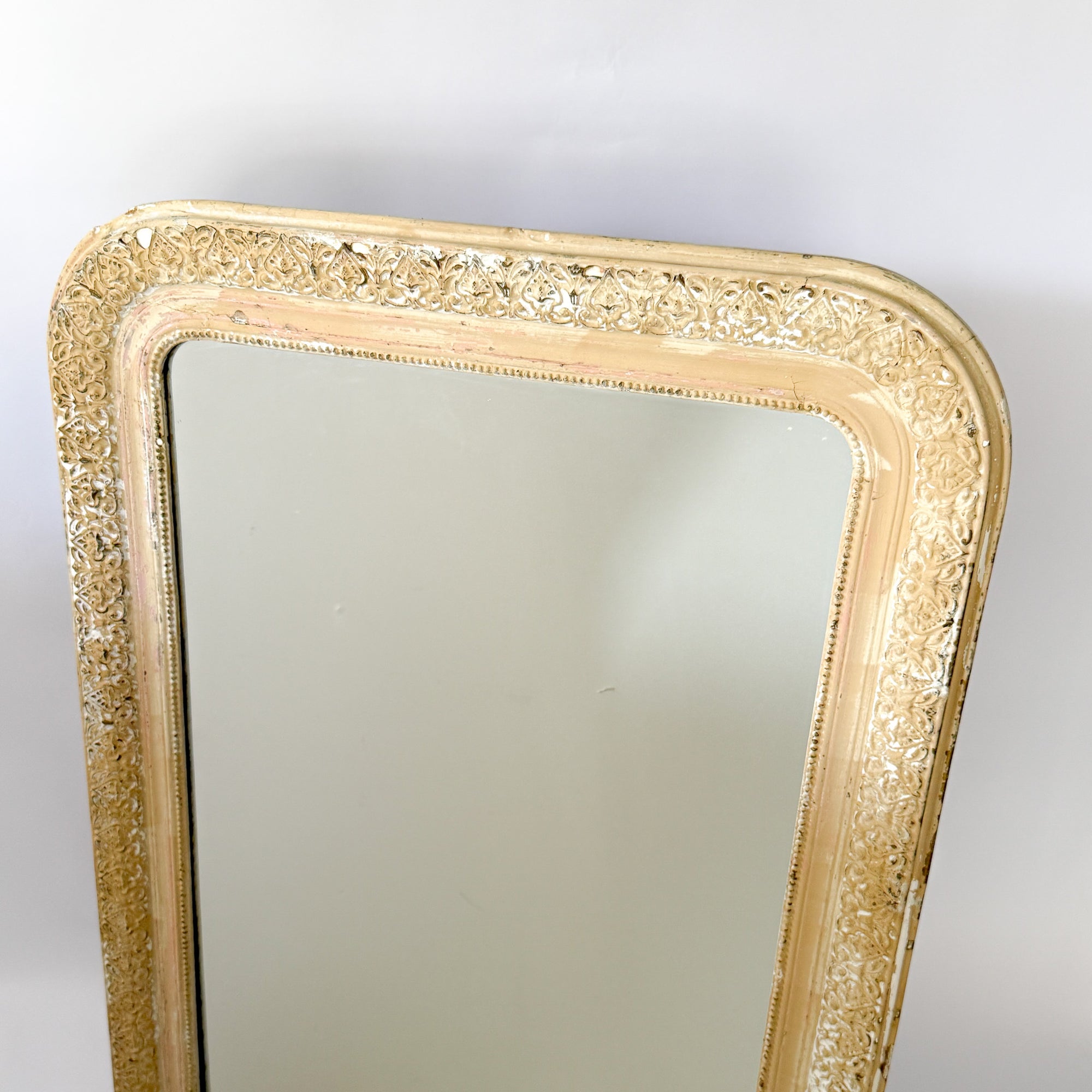 Antiqued White Louis Philippe Mirror No.91 | France