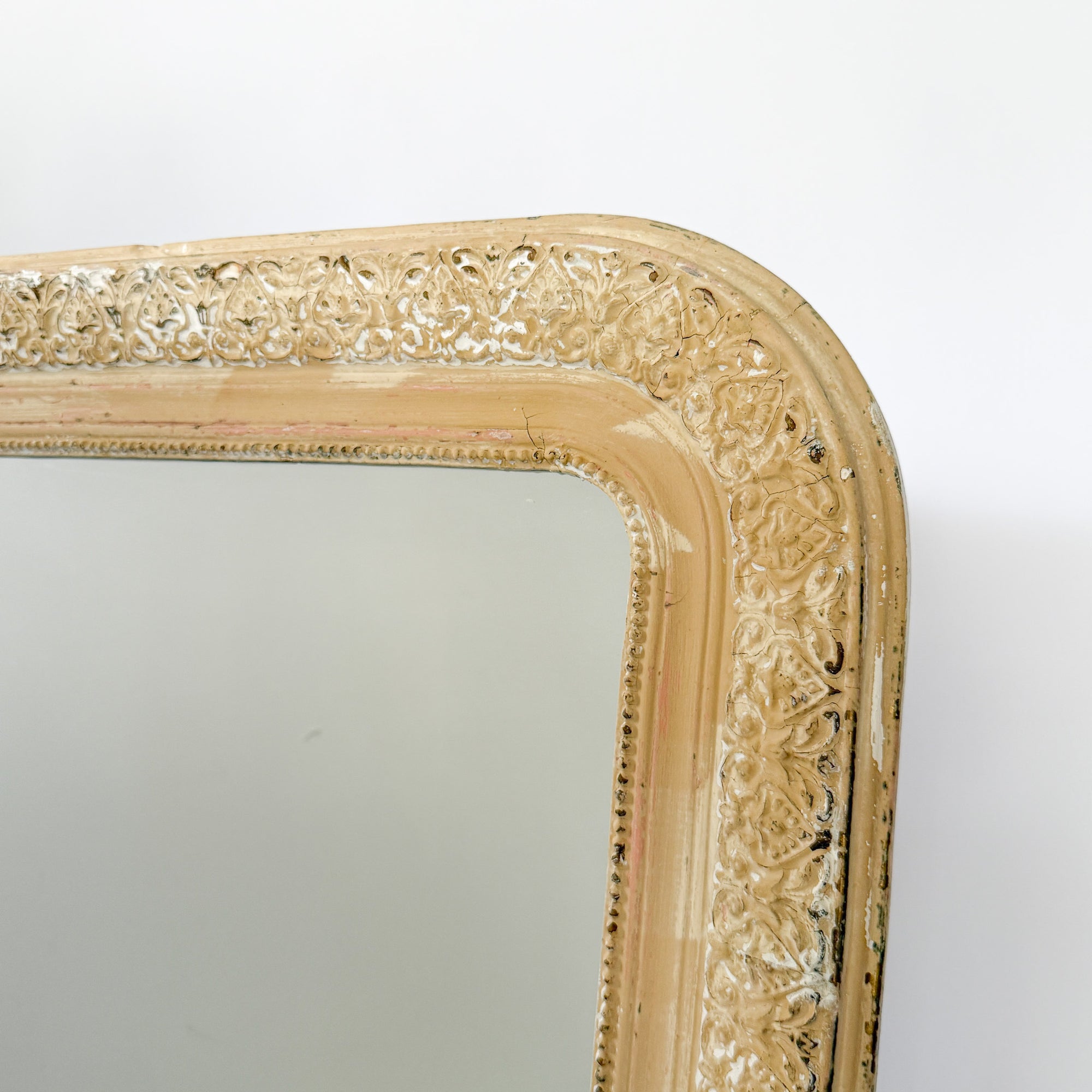 Antiqued White Louis Philippe Mirror No.91 | France
