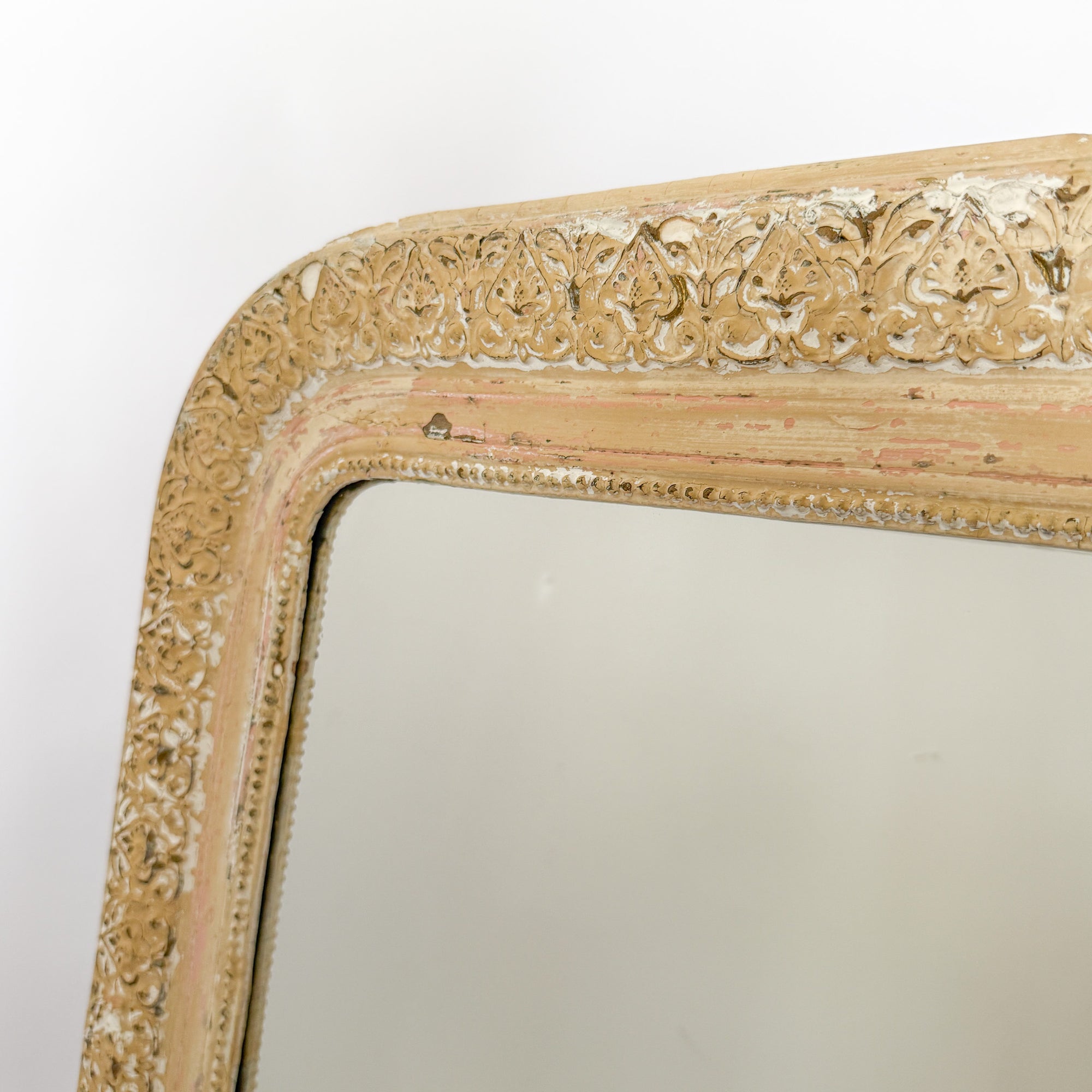Antiqued White Louis Philippe Mirror No.91 | France