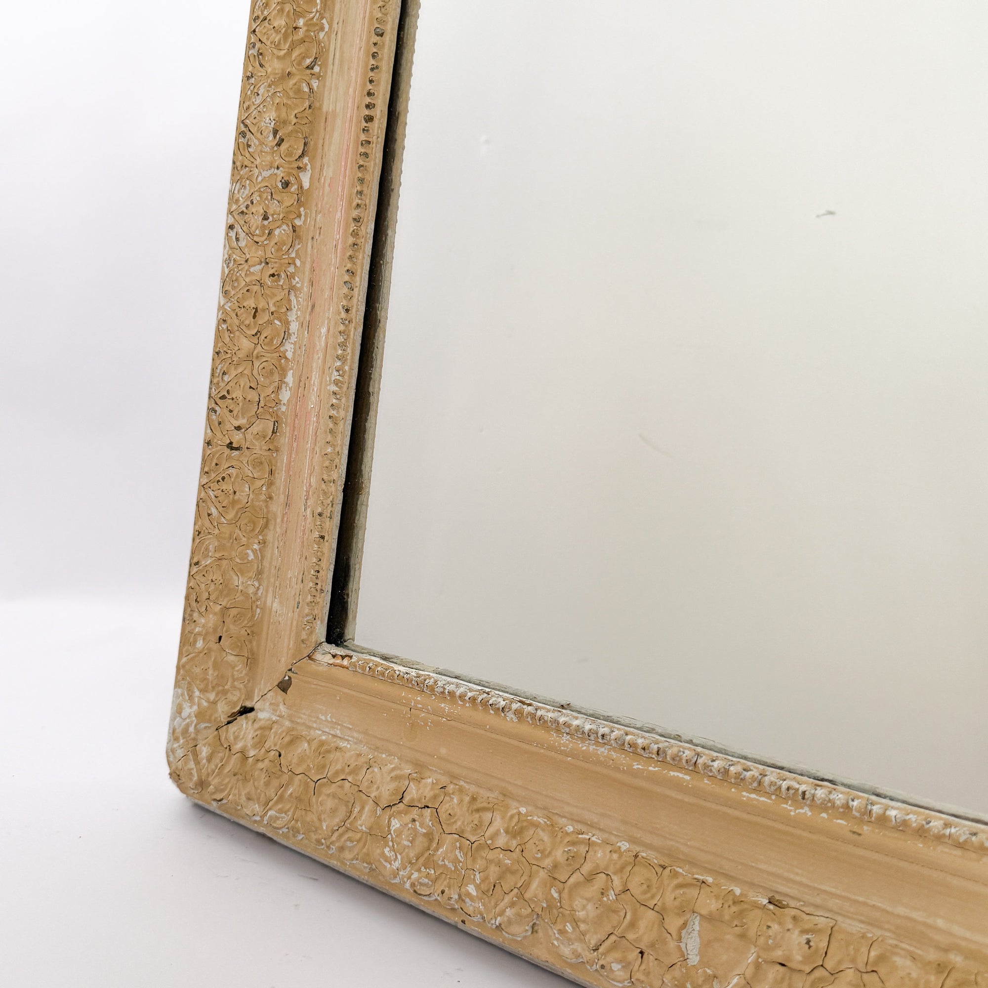 Antiqued White Louis Philippe Mirror No.91 | France