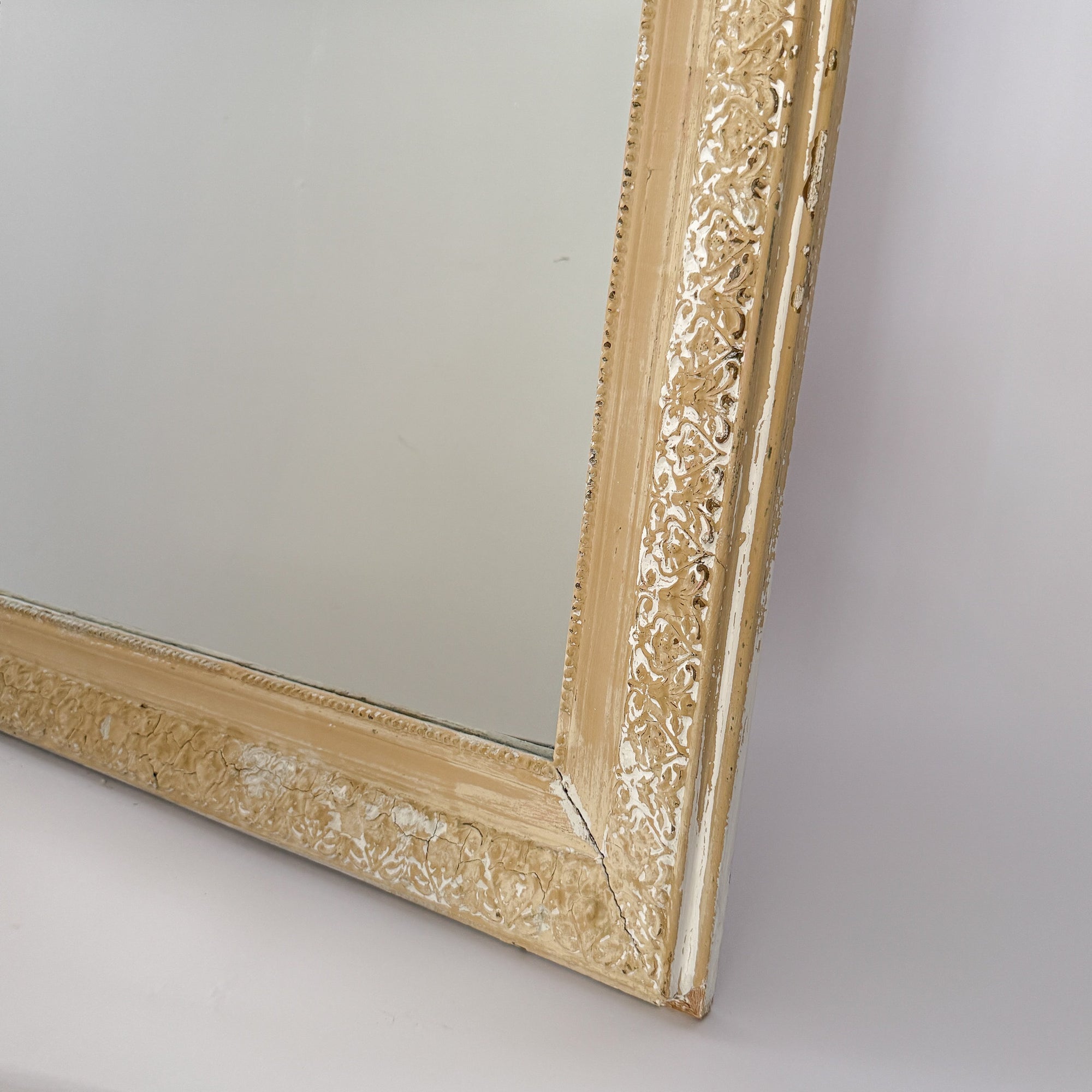 Antiqued White Louis Philippe Mirror No.91 | France