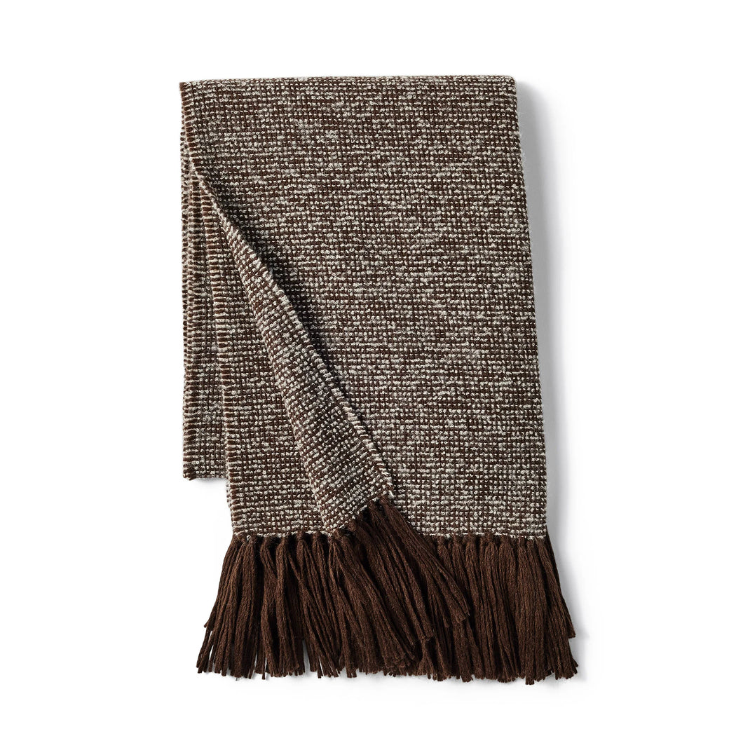 Aspen Handwoven Wool Throw | Chocolate
