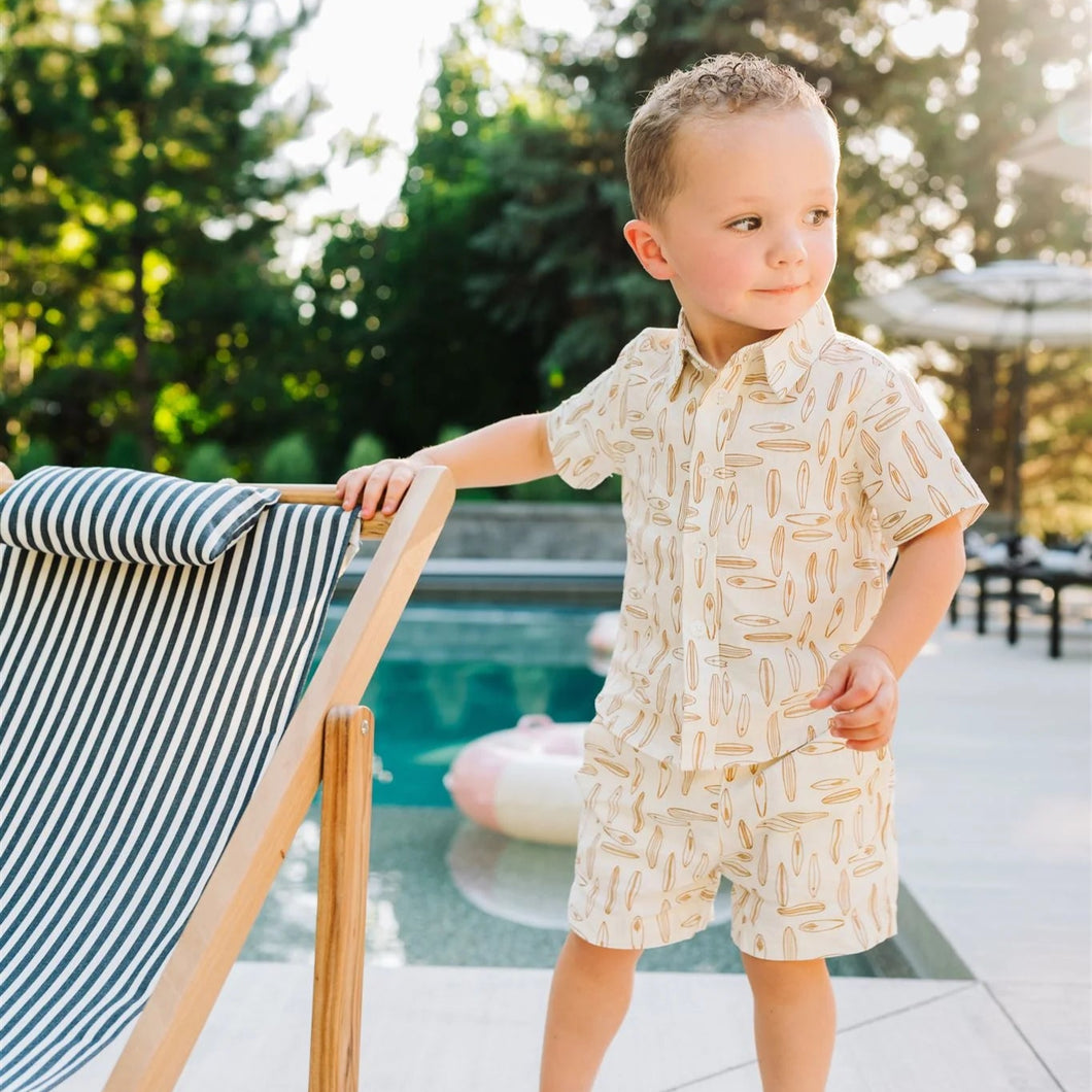 Linen Shirt & Shorts Set | Surfboards