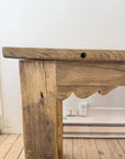 Reclaimed Mulberry Farm Table with Scalloped Apron