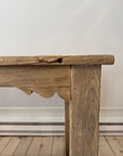 Reclaimed Mulberry Farm Table with Scalloped Apron