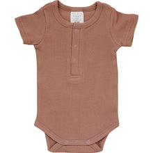 Load image into Gallery viewer, Organic Cotton Ribbed Short Sleeve Onesie | Dusty Rose
