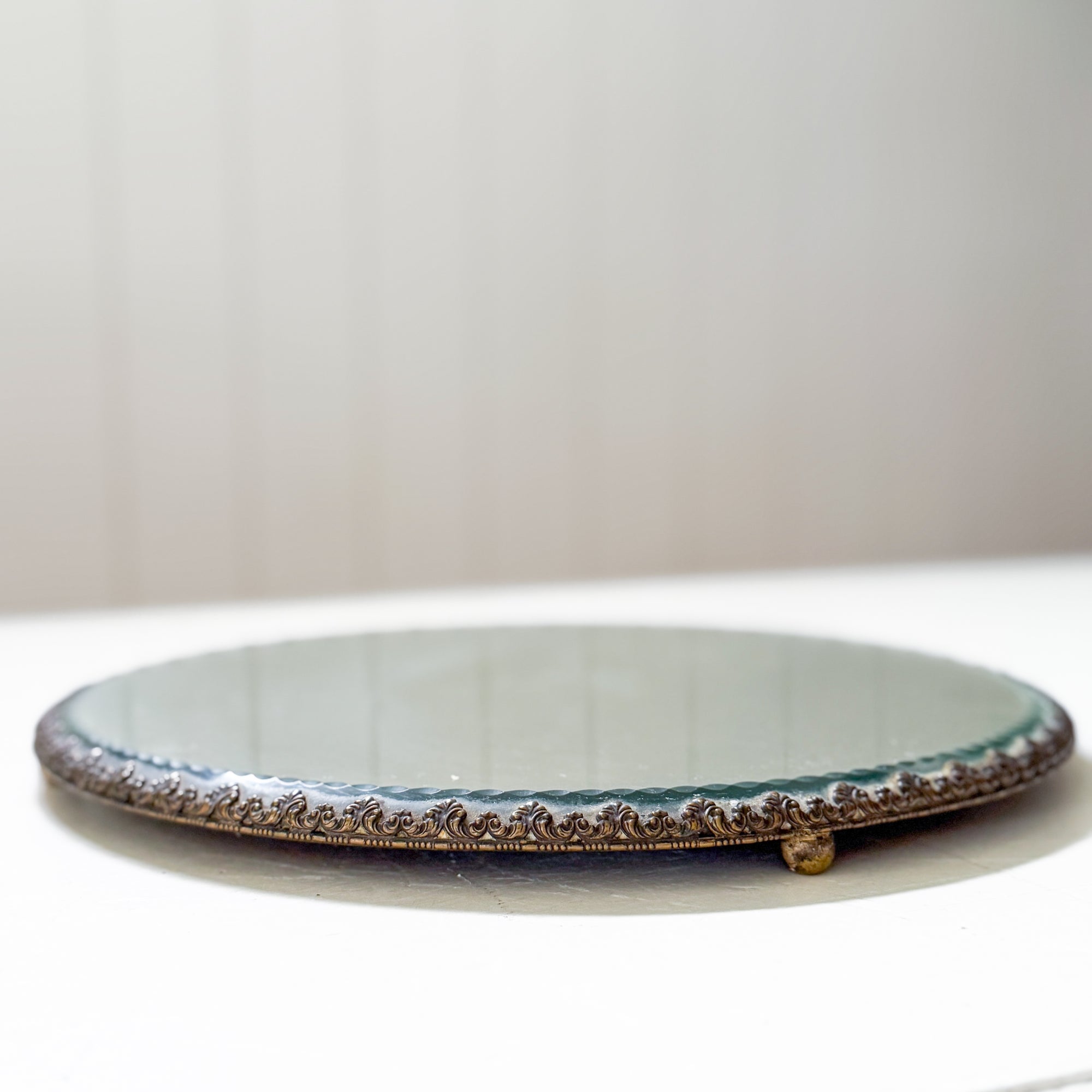 19th Century Antique Silver Mirror Plateau Trays