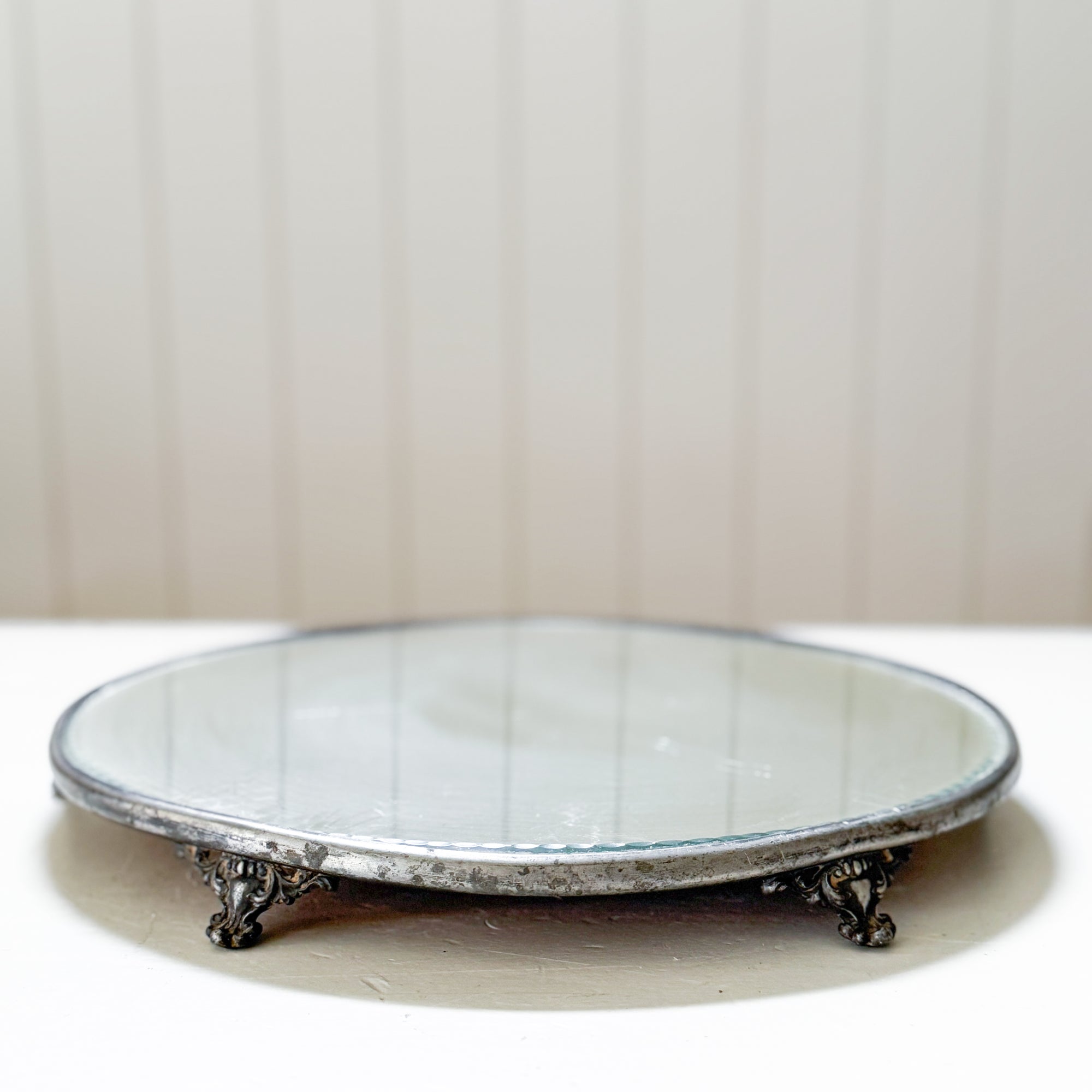 19th Century Antique Silver Mirror Plateau Trays