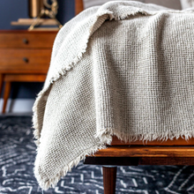 Load image into Gallery viewer, Cliffside Waffle Throw | Stonewashed Linen
