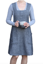 Load image into Gallery viewer, Stonewashed Linen Cross Back Apron
