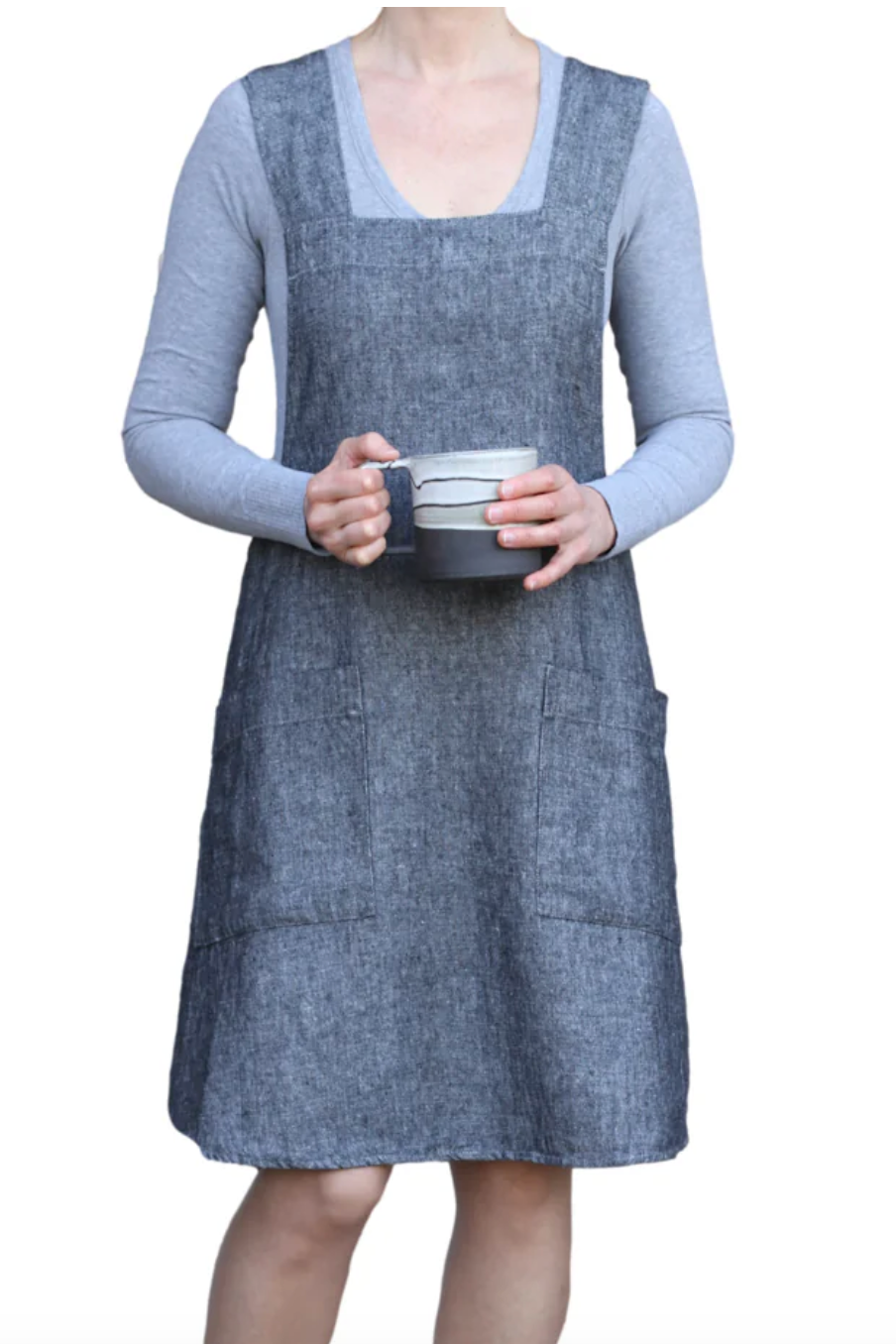 Stonewashed Linen Cross Back Apron