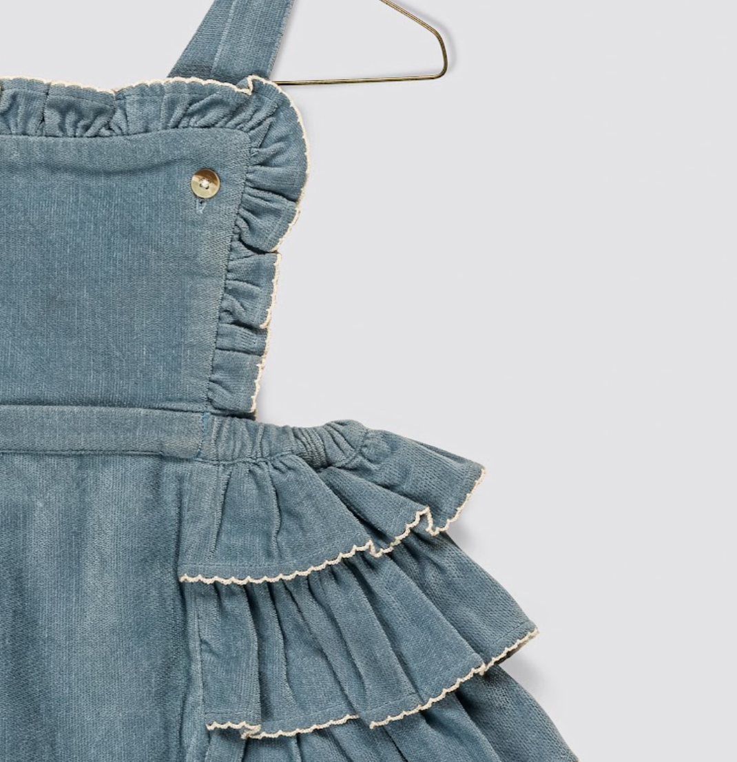 Dhalia Velvet Romper | Eggshell