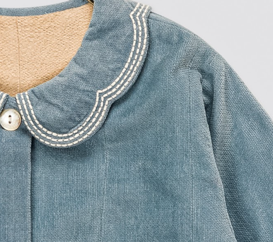 Hebe Velvet Coat | Eggshell