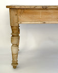 Antique Scrubbed Pine European Console Table + Desk